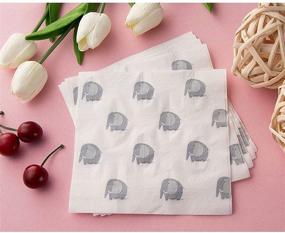 img 2 attached to 🐘 Adorable Elephant-themed Paper Napkins for Unforgettable Baby Shower Party (6.5 x 6.5 Inches, 150 Count)