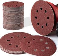🪚 high-quality hook and loop sanding discs: 5 inch 8 hole sandpaper - 180pcs sand paper assortment for random orbital sander - multiple grits (40-3000) logo