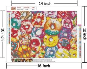 img 3 attached to 🍩 TWBB 5D DIY Diamond Painting Kit: Colorful Doughnut Pattern, Full Drill Embroidery for Adults & Kids - 12"x16