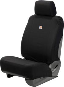 img 4 attached to 🚗 Carhartt Universal Low Back Seat Cover Review: Black Single Seat Protector