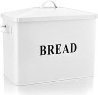 🍞 teamfar bread box, large steel metal modern farmhouse collection, 12.8’’ x 11.8’’ x 7.3’’, with lid for kitchen countertop, high capacity bread storage & holds 2+ loaves логотип