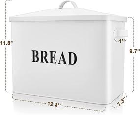 img 3 attached to 🍞 TeamFar Bread Box, Large Steel Metal Modern Farmhouse Collection, 12.8’’ x 11.8’’ x 7.3’’, with Lid for Kitchen Countertop, High Capacity Bread Storage & Holds 2+ Loaves