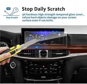 img 3 attached to 📱 LFOTPP 12.3 Inch Tempered Glass Car Navigation Screen Protector for 2016-2019 LX570 URJ201W, Infotainment System Stereo Display Center Touchscreen Protective Film with 9H Hardness