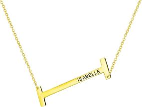 img 4 attached to JoycuFF Women's Personalized 18K Gold Plated Stainless Steel Necklace with Large Initial Letter - Perfect Birthday Gift for Teen Girls