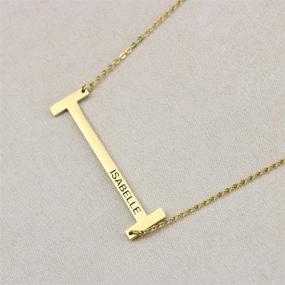 img 3 attached to JoycuFF Women's Personalized 18K Gold Plated Stainless Steel Necklace with Large Initial Letter - Perfect Birthday Gift for Teen Girls