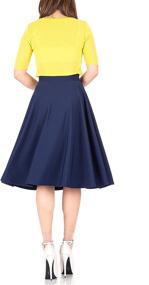 img 1 attached to 👗 Dani's Choice Women's Stretch High Waist Flared Circle Skater Midi Skirt: Stylish & Feminine Design