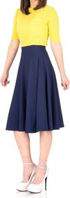 img 2 attached to 👗 Dani's Choice Women's Stretch High Waist Flared Circle Skater Midi Skirt: Stylish & Feminine Design