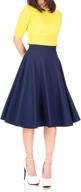 👗 dani's choice women's stretch high waist flared circle skater midi skirt: stylish & feminine design logo