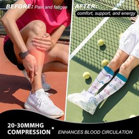 img 2 attached to 🧦 20-30mmHg Compression Socks for Women and Men - Improve Circulation, Running, Nursing, Hiking, Pregnancy, Sports, and Travel