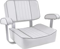 🚤 grey piping captain's boat seat with armrest логотип