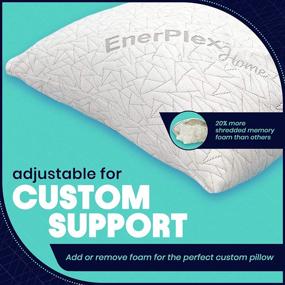 img 1 attached to 🌙 EnerPlex Shredded Memory Foam Pillow - 1 Pack Queen Size, Cooling Viscose Cover Derived from Bamboo - Adjustable Bed Pillows for Stomach & Side Sleepers