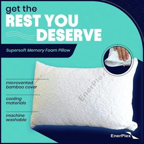 img 3 attached to 🌙 EnerPlex Shredded Memory Foam Pillow - 1 Pack Queen Size, Cooling Viscose Cover Derived from Bamboo - Adjustable Bed Pillows for Stomach & Side Sleepers