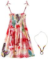 🌈 stylish flenwgo bohemian sleeveless rainbow beach sundress for girls' clothing logo