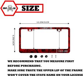 img 3 attached to DZGlobal American Rose License Plate Frame Red Rose Flower Car Tag Frames Black Roses Floral Auto Plates Tags Romantic Printed 2 Holes With Screws For Women Men (Red Roses)