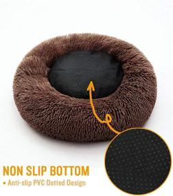 img 1 attached to 🐶 Luciphia Round Dog Cat Bed Donut Cuddler - Self-Warming, Cozy Faux Fur Plush Pet Cushion for Large Medium Small Dogs, Enhanced Sleep Experience