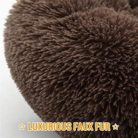 img 3 attached to 🐶 Luciphia Round Dog Cat Bed Donut Cuddler - Self-Warming, Cozy Faux Fur Plush Pet Cushion for Large Medium Small Dogs, Enhanced Sleep Experience