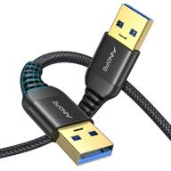 🔌 ainope usb 3.0 a to a male cable 3.3ft+3.3ft, прочный usb 3.0 кабель a к a, [дизайн без порывов], двусторонний usb мужской кабель для жестких дисков, dvd-плеера, ноутбука - стильный чёрный логотип