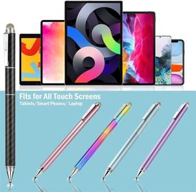 img 2 attached to ✒️ Yacig Capacitive Stylus Pen: 4-in-1 High Sensitivity Touch Screen Pen for Universal Devices - Clear Disc Tip, Black Rubber Tip & Mesh Fiber Tip - Black