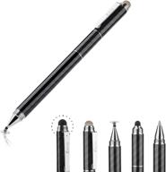 ✒️ yacig capacitive stylus pen: 4-in-1 high sensitivity touch screen pen for universal devices - clear disc tip, black rubber tip & mesh fiber tip - black logo