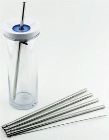 img 4 attached to 🥤 Set of 4 Cocostraw PerfectFIT 18/8 Stainless Steel Drinking Straws for Contigo Shake and Go 20 oz Auto Close Tumbler - Includes Cleaning Brush