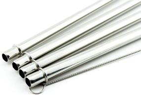img 1 attached to 🥤 Set of 4 Cocostraw PerfectFIT 18/8 Stainless Steel Drinking Straws for Contigo Shake and Go 20 oz Auto Close Tumbler - Includes Cleaning Brush