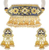 aheli traditional necklace earrings bollywood women's jewelry logo