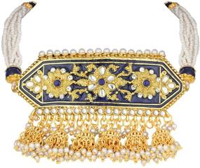 img 1 attached to Aheli Traditional Necklace Earrings Bollywood Women's Jewelry