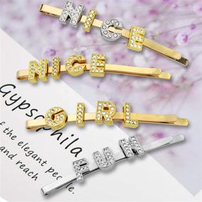 img 1 attached to Rhinestone Rhinestones Alphabet Wristbands Barrettes