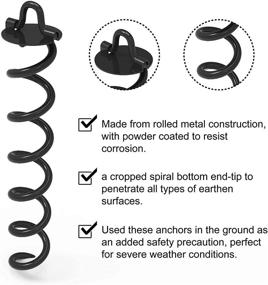 img 2 attached to ABCCANOPY Spiral Ground Anchor with Dog Tie-Out, Trampoline Anchor Stakes for 🏕️ Swing Sets, Portable Basketball Goal, Tent - Includes Bonus Tie-Downs for Dog Tethering (4Pcs)