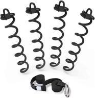 abccanopy spiral ground anchor with dog tie-out, trampoline anchor stakes for 🏕️ swing sets, portable basketball goal, tent - includes bonus tie-downs for dog tethering (4pcs) логотип