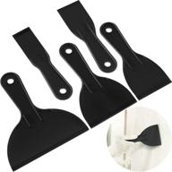 🔧 5-piece set of flexible plastic putty knives for spackling, patching, decals, wallpaper, baking, wall, car putty, and painting (black, size set 2) logo