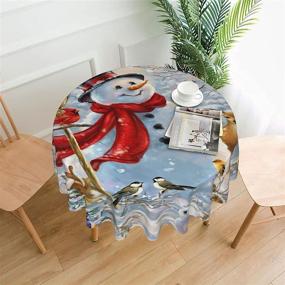 img 4 attached to 🎅 Snowman Decorative Tablecloth for Christmas Wedding