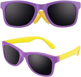 img 3 attached to Polarized Soft Rubber Sunglasses for Kids and Children Age 3-6 - CGID K25