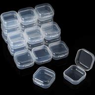 📦 36 clear plastic rectangle containers for beads and jewelry storage - transparent storage box case with hinged lid for small items (1.3 x 1.3 x 0.7 inches) logo