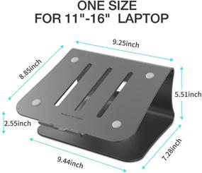 img 3 attached to 💻 Лучший алюминиевый ноутбук - эффективный стенд для охлаждения компьютера и держатель для Apple MacBook Air, MacBook Pro и всех ноутбуков - серый (патентован)