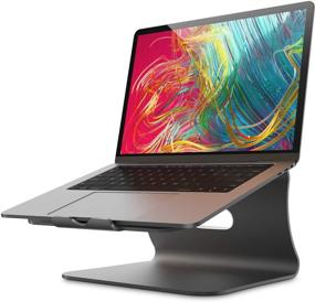 img 4 attached to 💻 Лучший алюминиевый ноутбук - эффективный стенд для охлаждения компьютера и держатель для Apple MacBook Air, MacBook Pro и всех ноутбуков - серый (патентован)