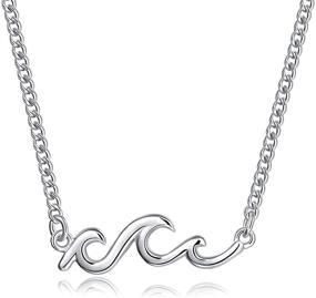 img 4 attached to 🌊 925 Sterling Silver Beach Ocean Jewelry Wave Pendant Necklaces for Women, Girls, and Surfers - Perfect Holiday and Birthday Gifts