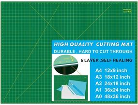 img 4 attached to 🔪 WorkLion 36x48 Self Healing Cutting Mat: Non-Slip, Double Sided 5-Ply - Ideal for Scrapbooking, Quilting, Sewing, Arts & Crafts (Green)