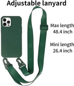 img 2 attached to 📱 EURCRBU Dark Green iPhone 12/12 Pro Case: Crossbody Belt & Adjustable Neck Lanyard, Shockproof Protection - 2020 Version 6.1 Inch