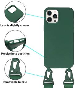 img 3 attached to 📱 EURCRBU Dark Green iPhone 12/12 Pro Case: Crossbody Belt & Adjustable Neck Lanyard, Shockproof Protection - 2020 Version 6.1 Inch