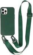 📱 eurcrbu dark green iphone 12/12 pro case: crossbody belt & adjustable neck lanyard, shockproof protection - 2020 version 6.1 inch logo