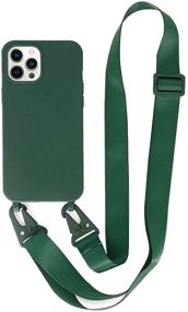 img 4 attached to 📱 EURCRBU Dark Green iPhone 12/12 Pro Case: Crossbody Belt & Adjustable Neck Lanyard, Shockproof Protection - 2020 Version 6.1 Inch