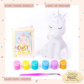 img 3 attached to Story Magic Light-Up Unicorn Paint Kit by Horizon Group USA, Paintable with Color-Changing LED Night Light, Batteries Required