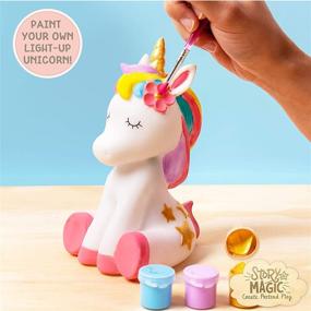 img 2 attached to Story Magic Light-Up Unicorn Paint Kit by Horizon Group USA, Paintable with Color-Changing LED Night Light, Batteries Required