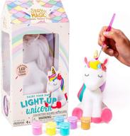 story magic light-up unicorn paint kit by horizon group usa, paintable with color-changing led night light, batteries required логотип