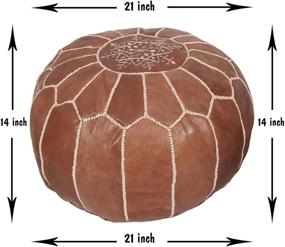 img 1 attached to Moroccan Ottoman Footstool Hand Stitched Unstuffed Home Decor in Poufs
