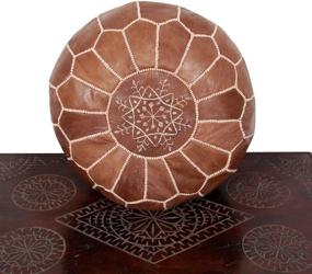 img 3 attached to Moroccan Ottoman Footstool Hand Stitched Unstuffed Home Decor in Poufs