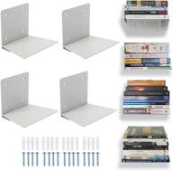 📚 organize and display books in style: eapele floating book shelves - steel constructed hidden bookshelf with mounting hardware (grey, 4pcs) logo