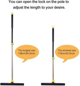 img 3 attached to 🧹 Yocada Floor Squeegee Scrubber: 54in Telescopic Pole for Heavy Duty Cleaning in Garage, Courtyard, Shower, Bathroom - Perfect for Pet Hair, Fur, Marble, Glass, Tile, Water, Foam