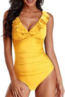 👙 holipick control swimsuit: stylish ruffled bathing women's clothing and swimsuits with chic cover-ups logo